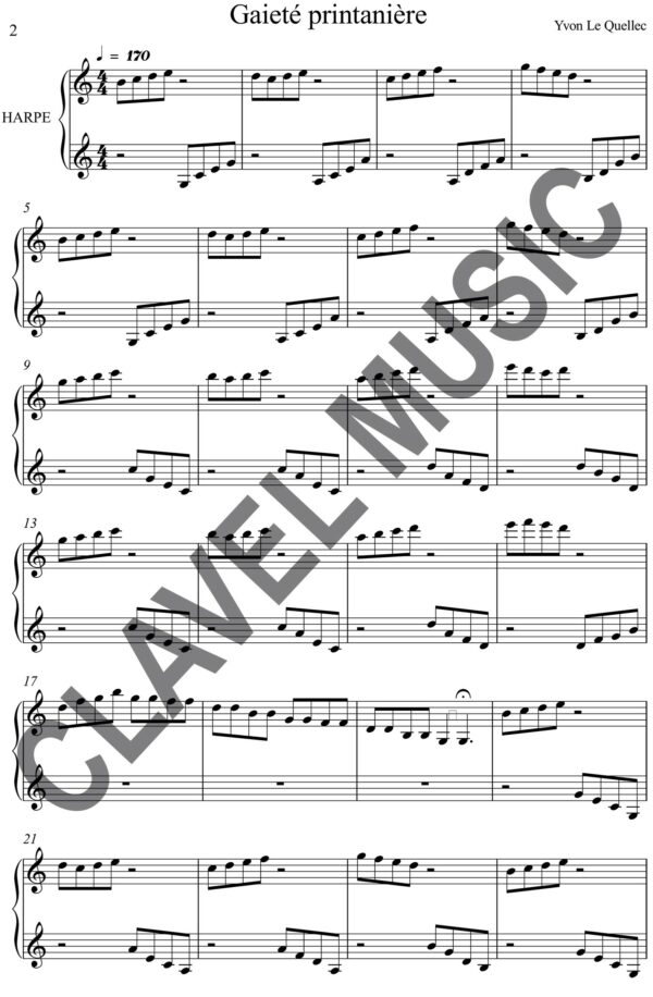 Partition de Gaieté printanière pour harpe celtique pdf