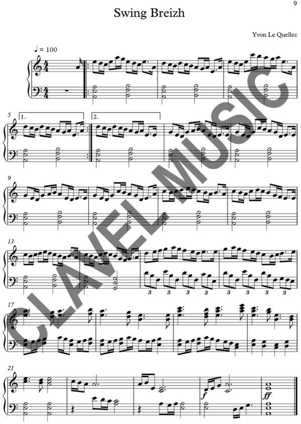 Partition de Swing Breizh pour harpe celtique pdf