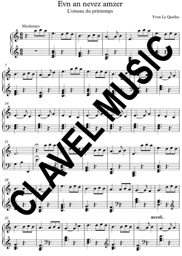 Partition de Evn an nevez amzer pour harpe celtique pdf