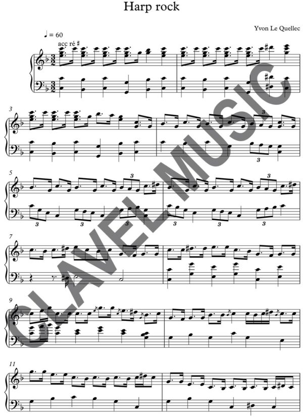 Partition de Harp rock pour harpe celtique pdf