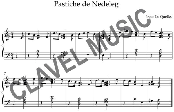Partition de Pastiche de Negelem pour harpe celtique pdf