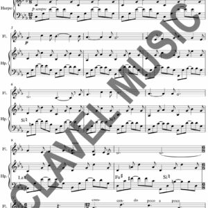 Partition de FAURE G. Les Berceaux op.23 n° 1 pour Flûte et Harpe pdf