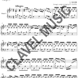 Partition de BAUR J. Sonate en Sib pour Duo de harpe Hp 1 sans couverture version papier